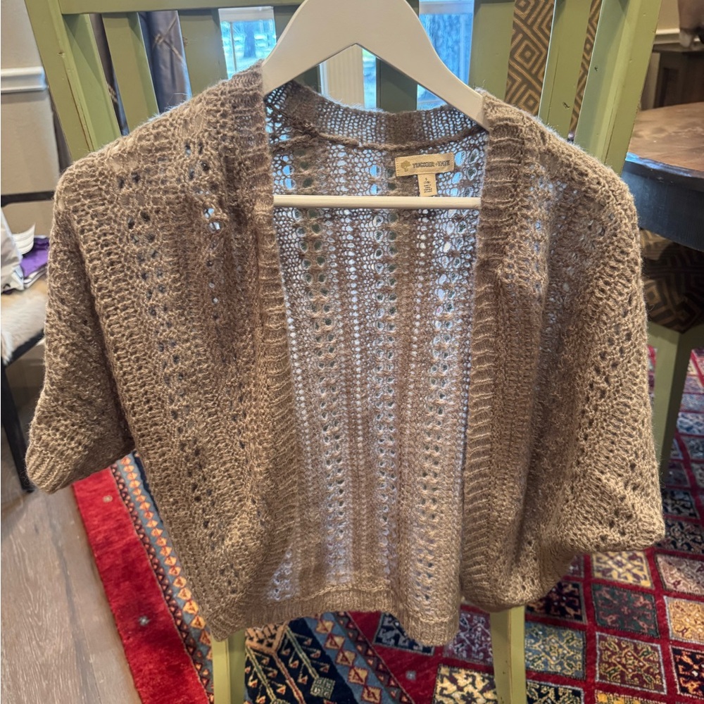 Tucker + Tate Taupe Open-Knit Kids Sweater